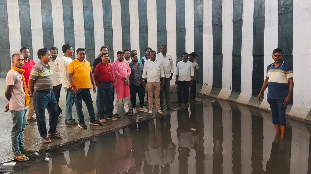 Villagers worried due to water logging in underpass bridge, MP representative Subhash Ravani inspected.
