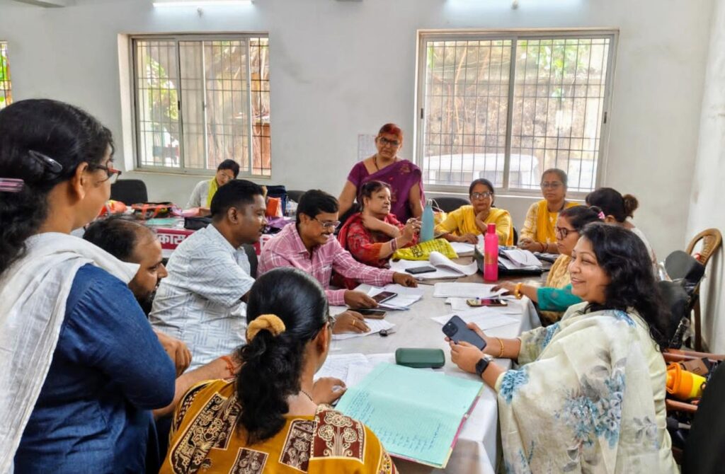 Meeting with electrical engineers for electricity connections in Anganwadi centres.