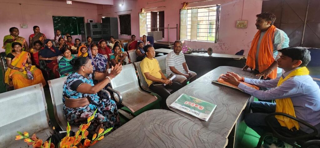 Villagers met with the village head regarding the water problem.