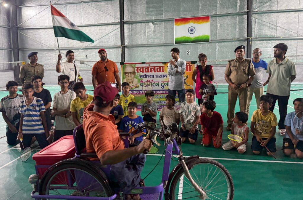 Unveiling of poster and trophy of badminton tournament.