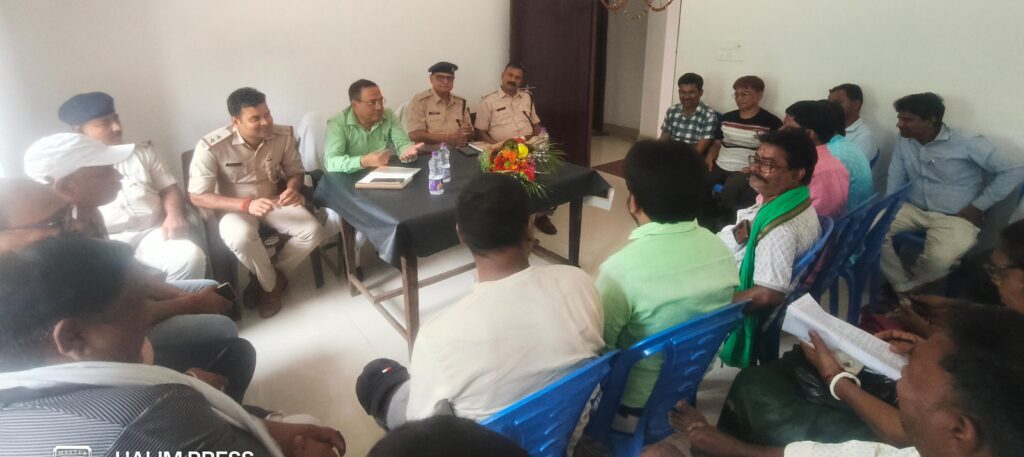 Peace Committee meeting organized in Borio police station premises regarding Eid Ul Azha festival.