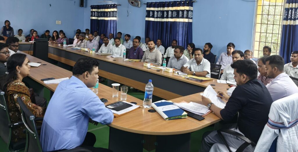 Review of various schemes conducted in Block Office Govindpur under the chairmanship of Deputy Commissioner.
