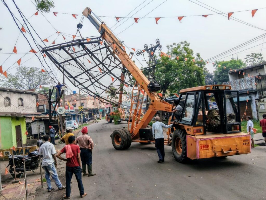 Closed ropeway structure removed in Jamadoba