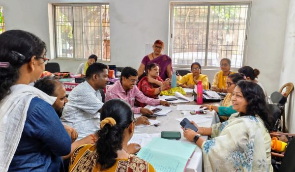 Meeting with electrical engineers for electricity connections in Anganwadi centres.