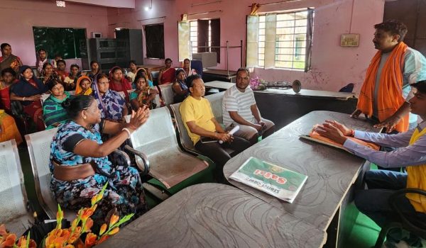 Villagers met with the village head regarding the water problem.