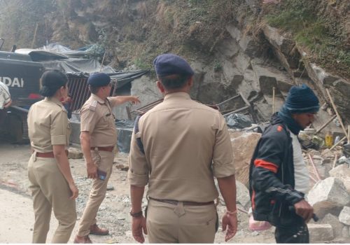 SP took stock of the broken rock area of ​​Hanuman temple located in Sonprayag.